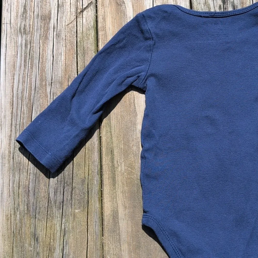 Carter's 18 Month Sparkle Saurus Long Sleeve Blue Onesie Bodysuit